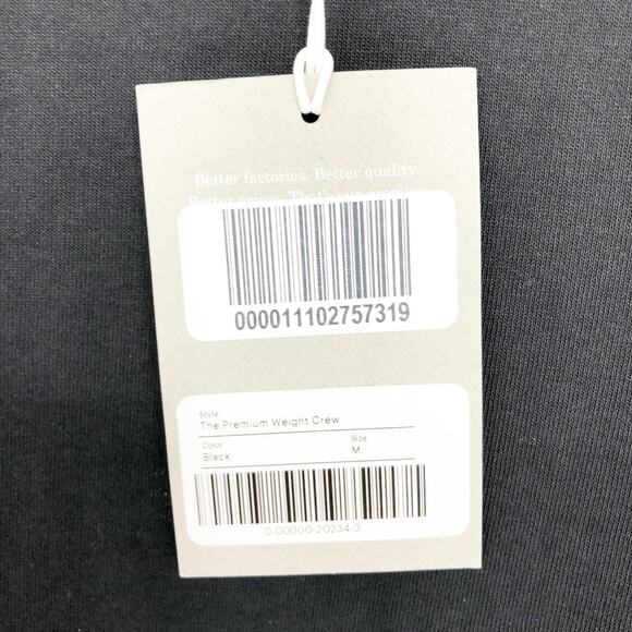 Everlane Mens Premium Weight Crew Neck T Shirt Medium Black Short Sleeve NWT - Picture 11 of 11